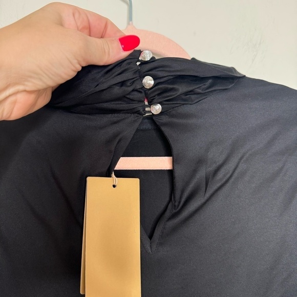 NWT Boss Ivinta Black Long Sleeve Blouse Size 4 - Picture 8 of 11